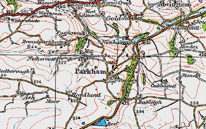 Old map of Bocombe in 1919