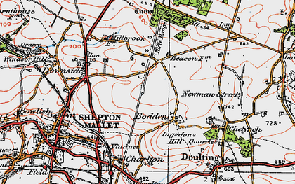 Old map of Bodden in 1919