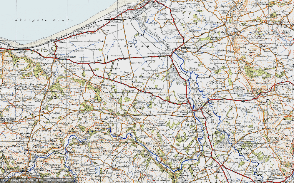Old Map of Bodelwyddan, 1922 in 1922