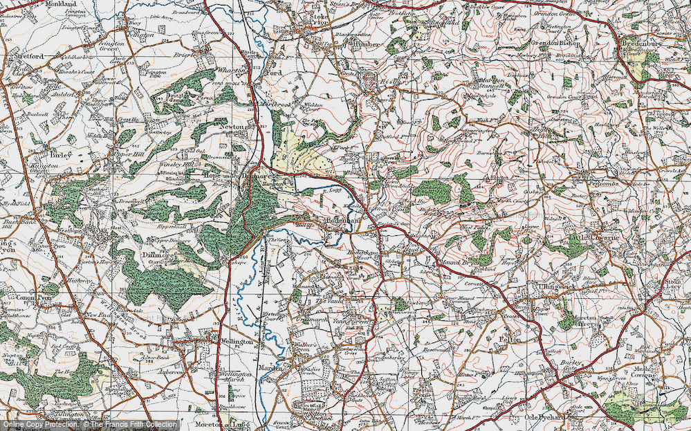 Old Map of Bodenham, 1920 in 1920