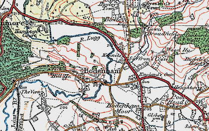 Old map of Bodenham in 1920
