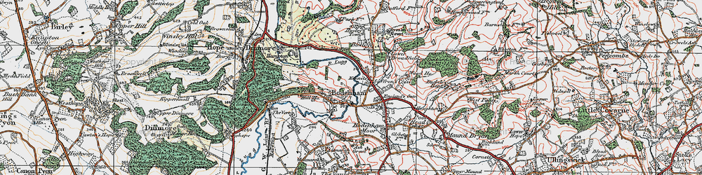 Old map of Bodenham in 1920