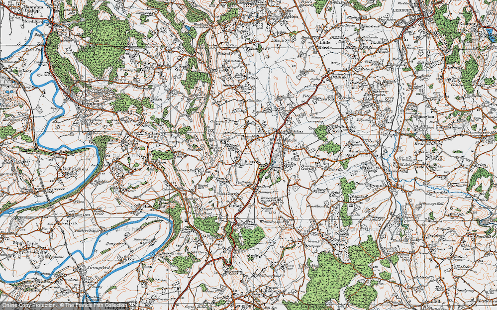 Old Map of Bodenham Bank, 1919 in 1919