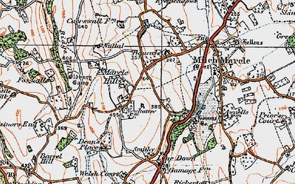 Old map of Bodenham Bank in 1919