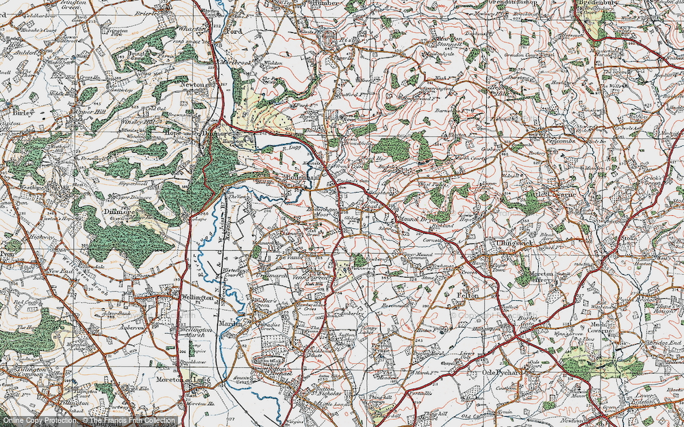 Old Map of Bodenham Moor, 1920 in 1920