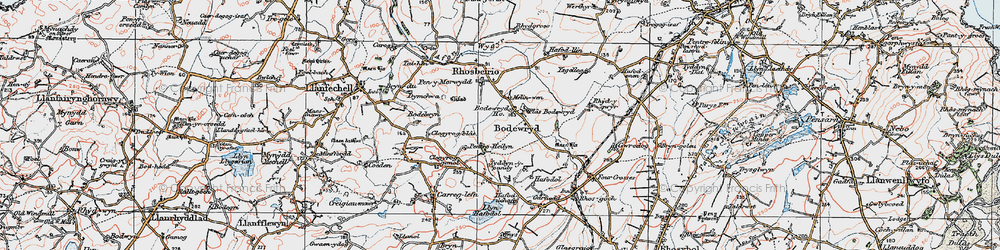 Old map of Afon Wygyr in 1922