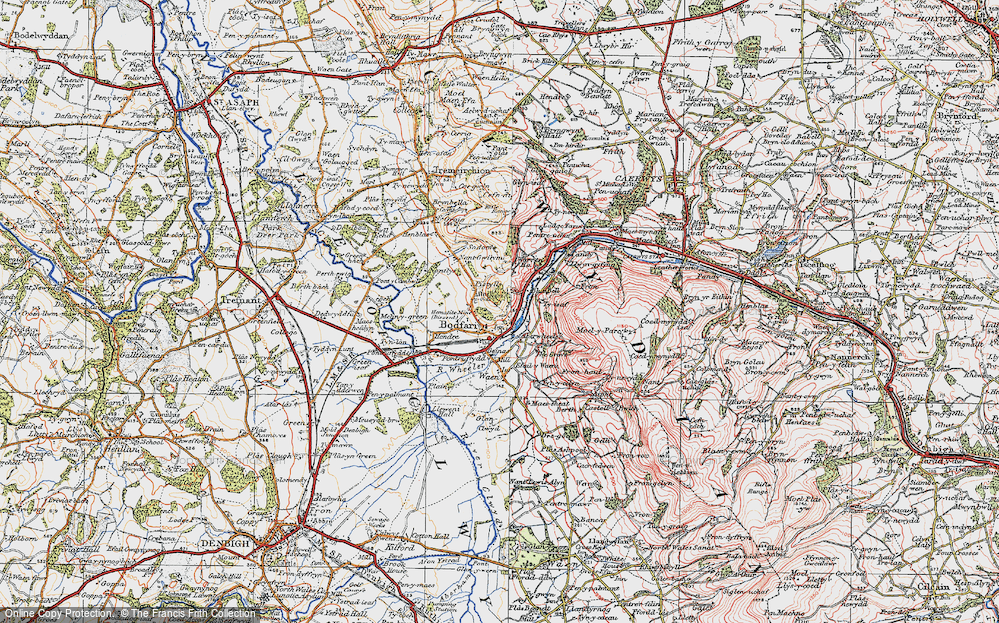 Old Map of Bodfari, 1922 in 1922