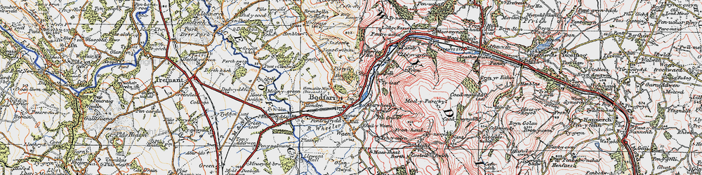 Old map of Bodfari in 1922