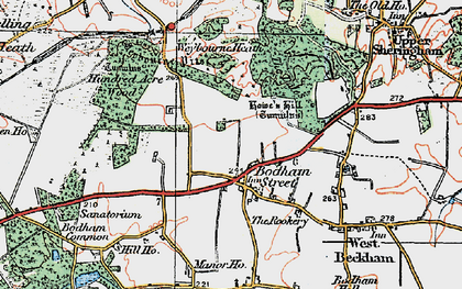 Old map of Bodham in 1922