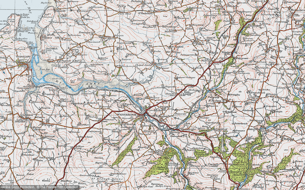 Old Map of Bodieve, 1919 in 1919