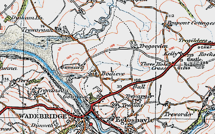 Old map of Bodieve in 1919