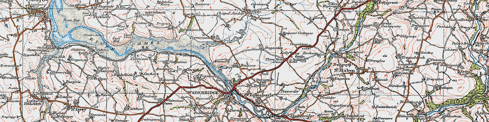 Old map of Bodieve in 1919