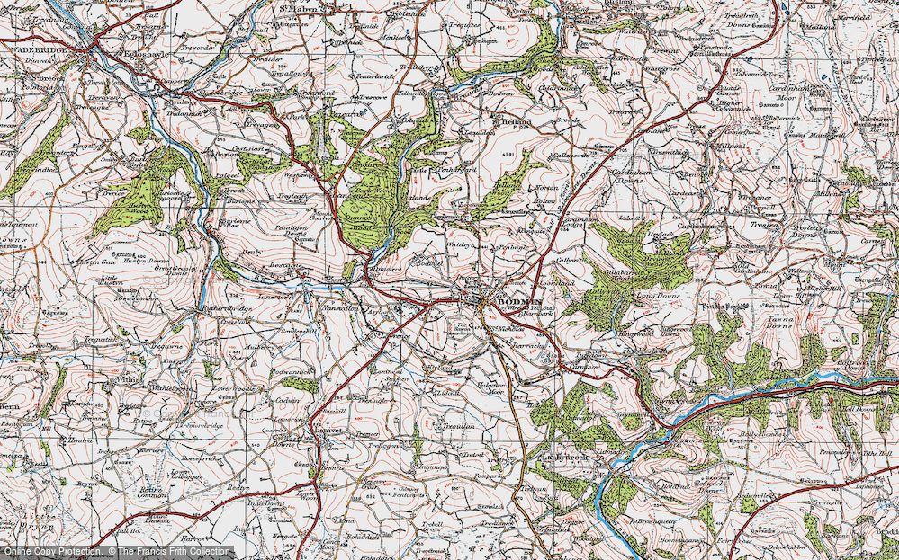 Old Map of Bodmin, 1919 in 1919