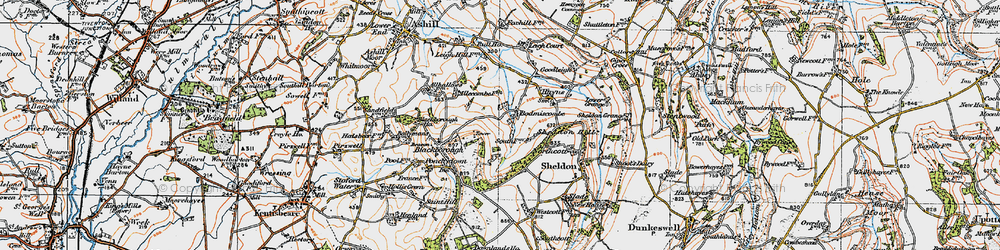 Old map of Bodmiscombe in 1919