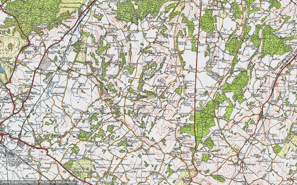 Old Map of Bodsham, 1920 in 1920