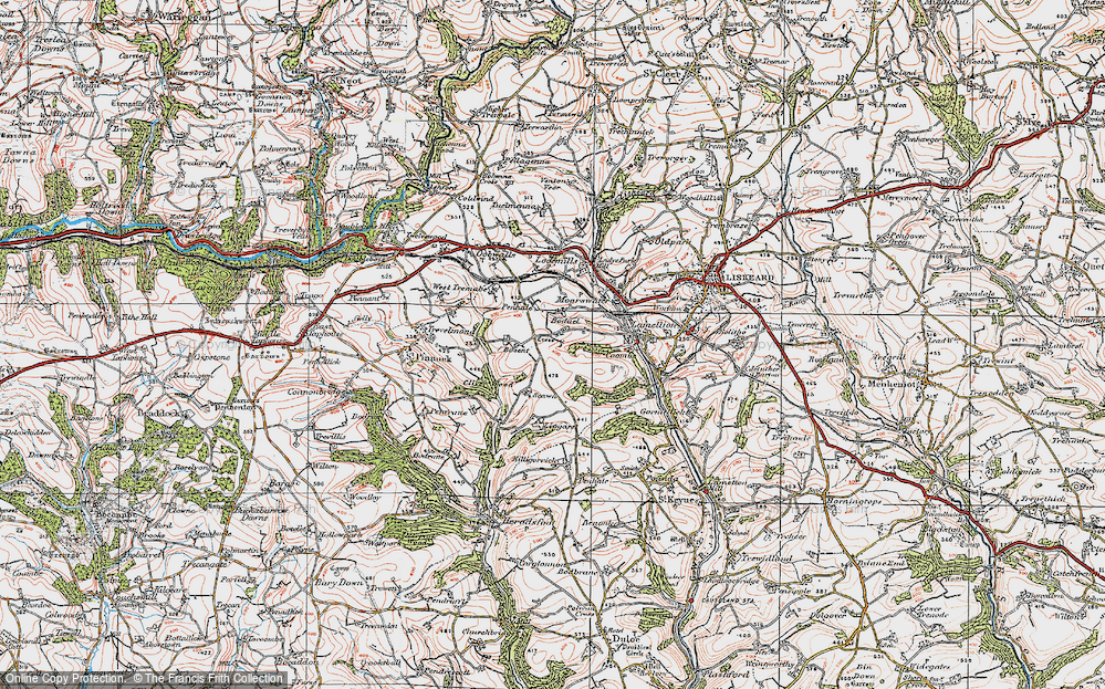 Old Map of Boduel, 1919 in 1919