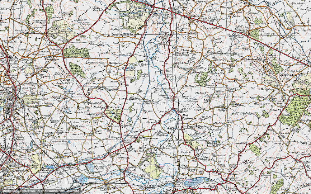 Old Map of Bodymoor Heath, 1921 in 1921