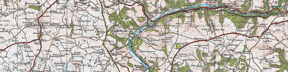 Old map of Bosmaugon in 1919
