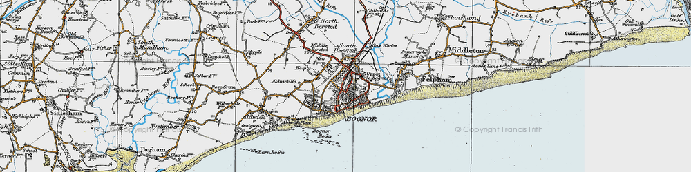 Old map of Bognor Regis in 1920