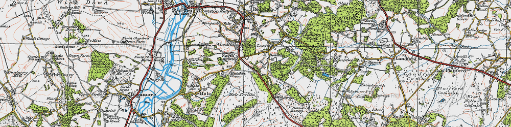 Old map of Black Gutter Bottom in 1919