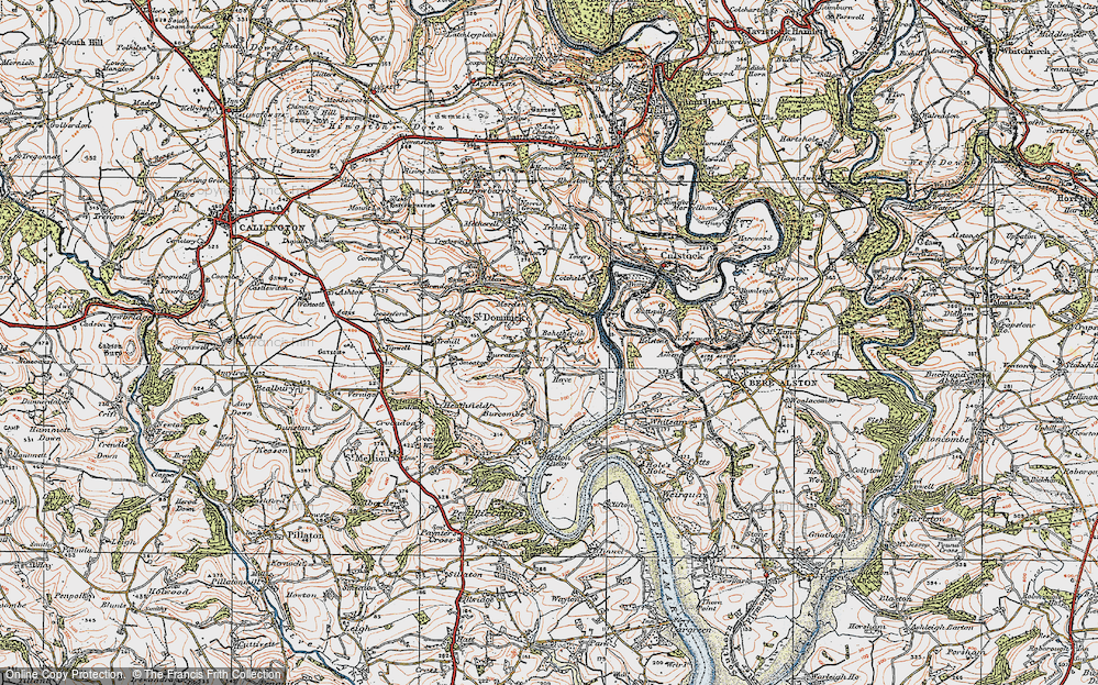 Old Map of Historic Map covering Burcombe in 1919