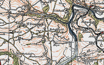 Old map of Burcombe in 1919