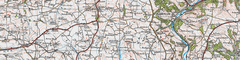 Old map of Bokiddick in 1919