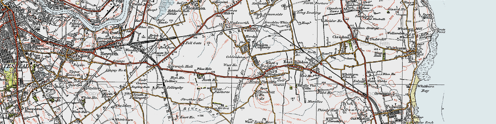 Old map of Boldon Colliery in 1925