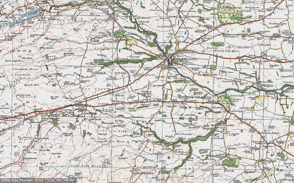 Old Map of Boldron, 1925 in 1925