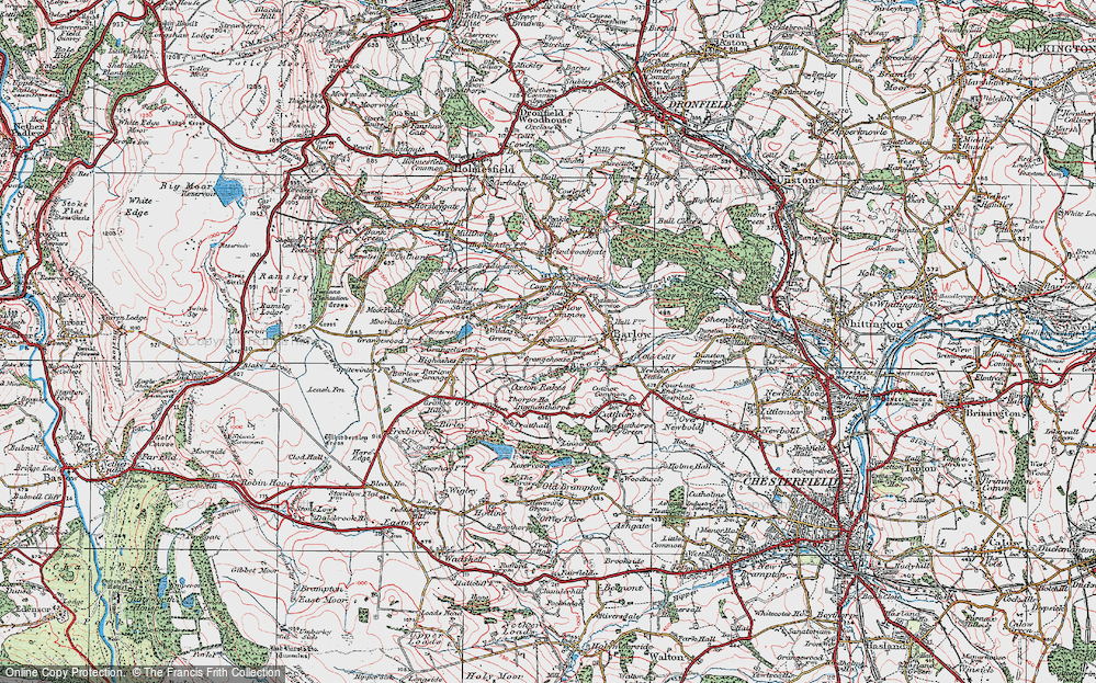Old Map of Bole Hill, 1923 in 1923