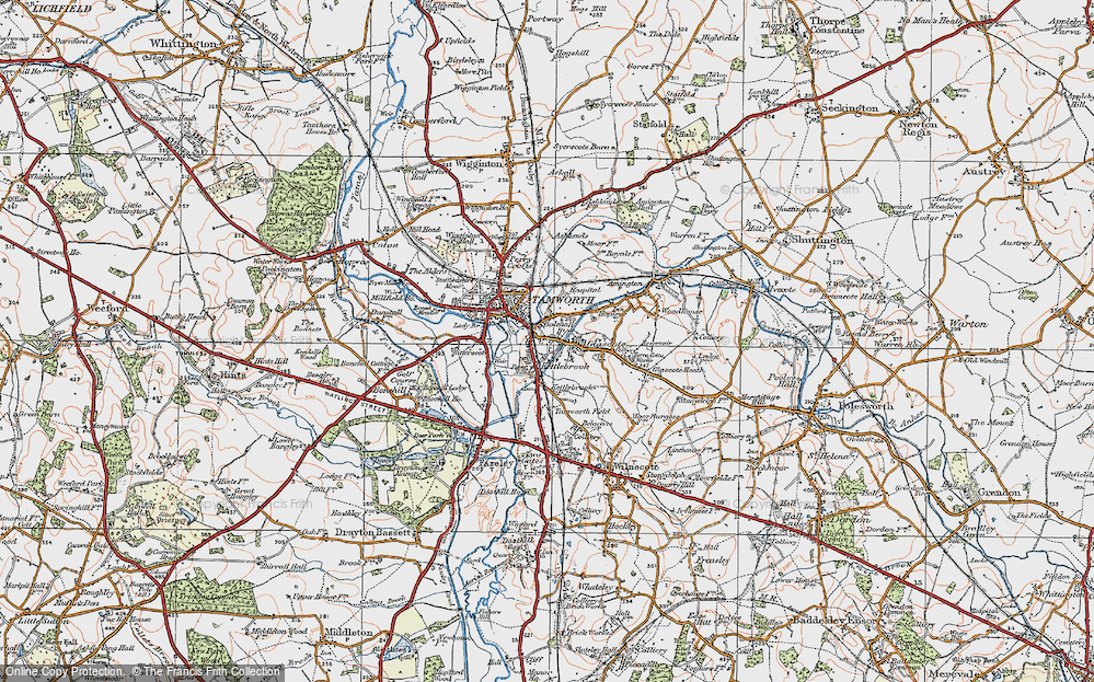 Old Map of Bolehall, 1921 in 1921