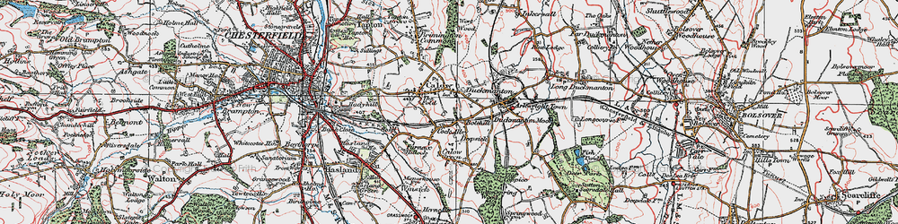 Old map of Bolehill in 1923