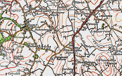 Old map of Bolenowe in 1919