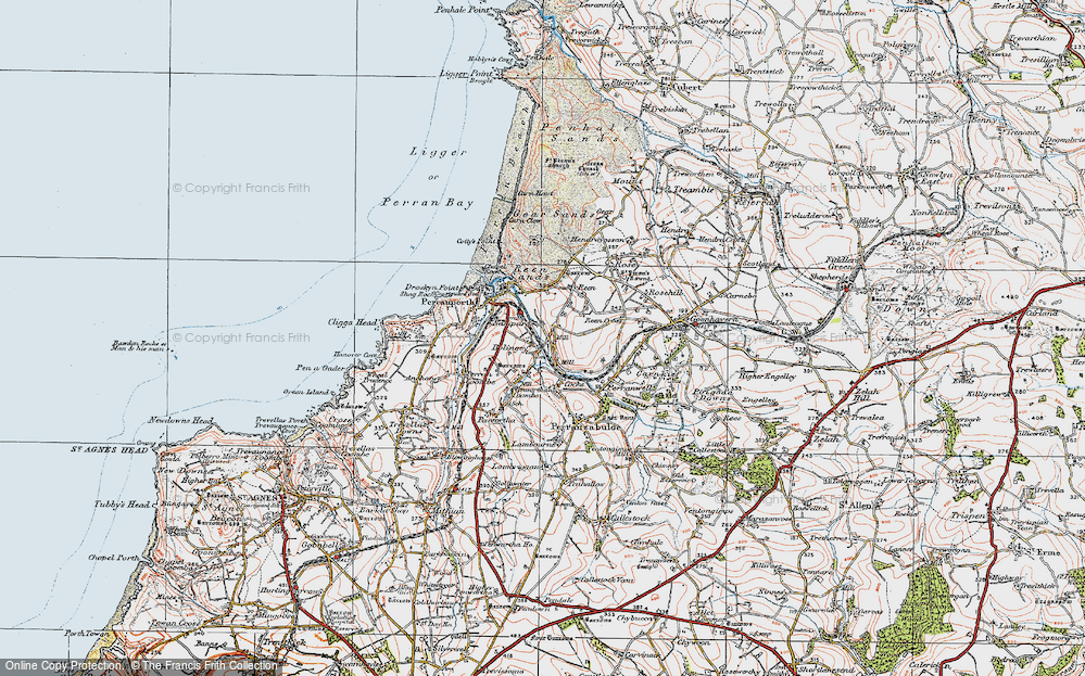 Old Map of Bolingey, 1919 in 1919