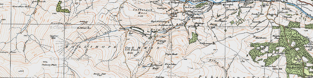 Old map of Bollihope in 1925