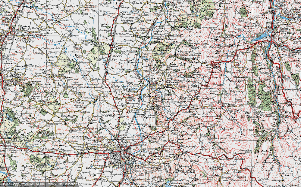 Old Map of Historic Map covering White Nancy in 1923