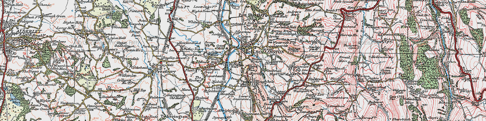 Old map of White Nancy in 1923