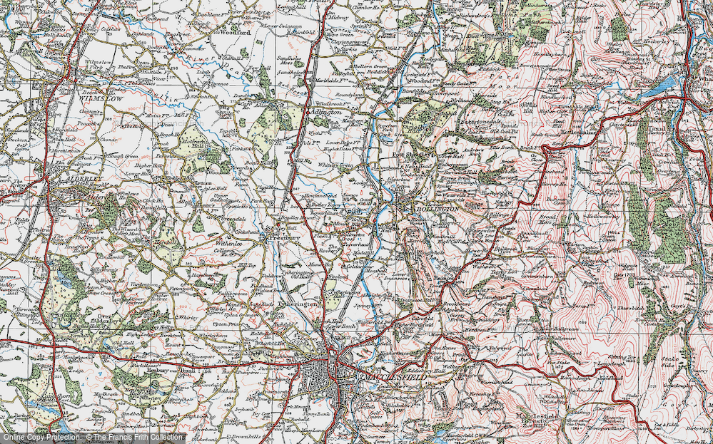 Old Map of Bollington Cross, 1923 in 1923