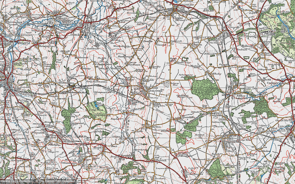 Old Map of Bolsover, 1923 in 1923