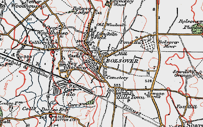 Old map of Bolsover in 1923
