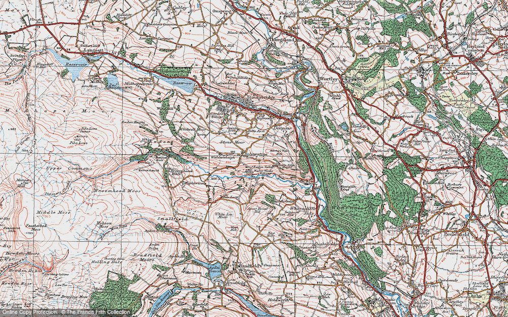 Old Map of Bolsterstone, 1924 in 1924