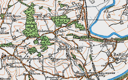 Old map of Bolstone in 1919