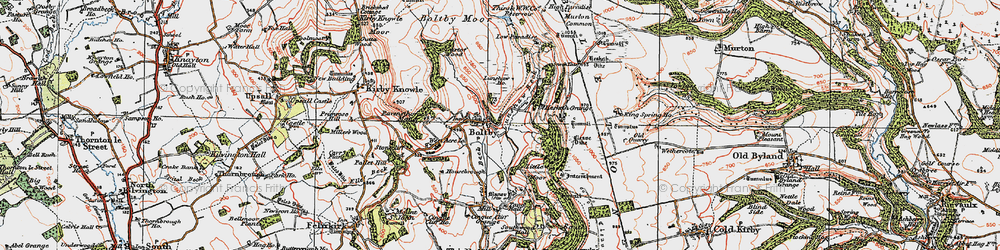 Old map of Boltby Scar in 1925