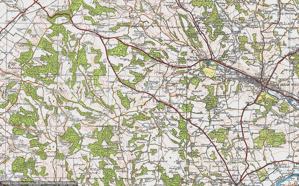 Old Map of Bolter End, 1919 in 1919