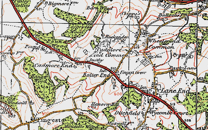 Old map of Bolter End in 1919