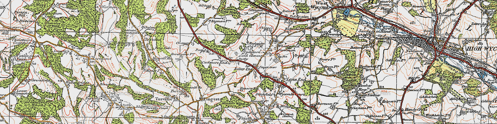 Old map of Barn Wood in 1919