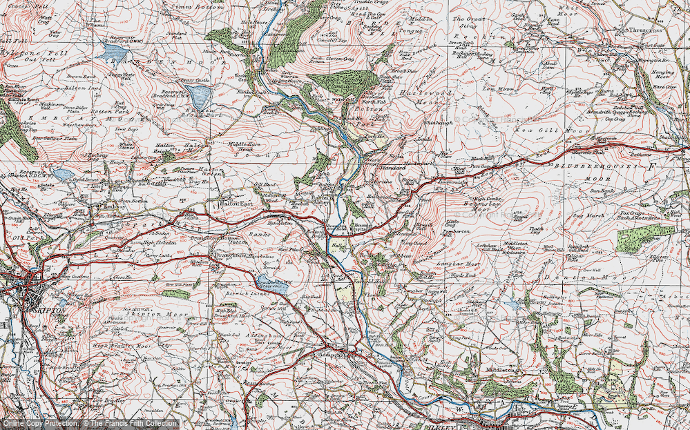 Old Map of Bolton Abbey, 1925 in 1925