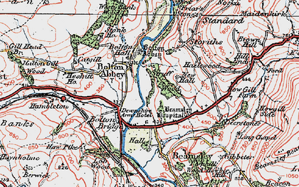 Old map of Bolton Abbey in 1925