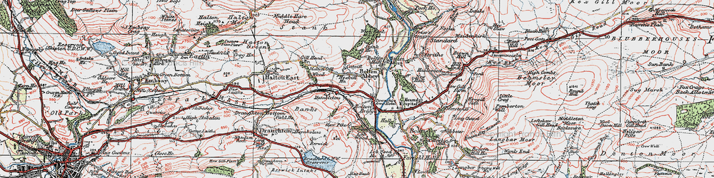 Old map of Bolton Bridge in 1925