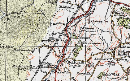 Old map of Bolton-le-Sands in 1924